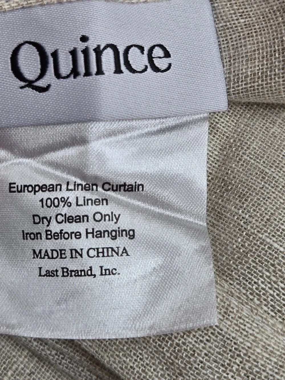 NWT QUINCE 4 Set 48x96 European Linen Sheer Curtains Flax 9321